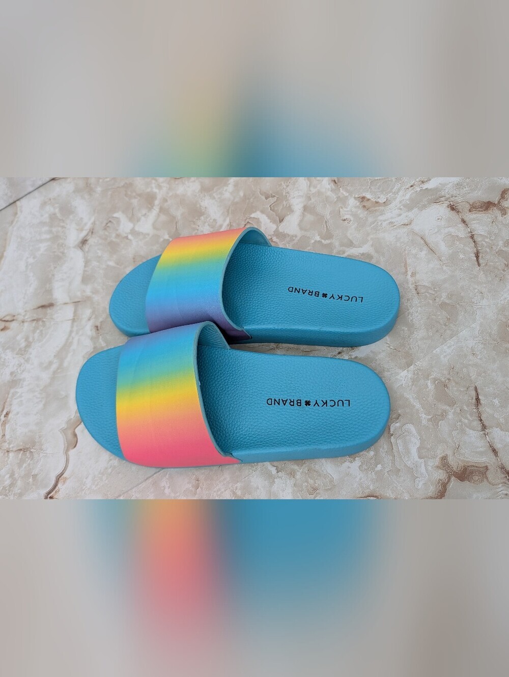 Lucky Brand Rainbow Slide Sandals - Woman's Sz 10 - Picture 3 of 7